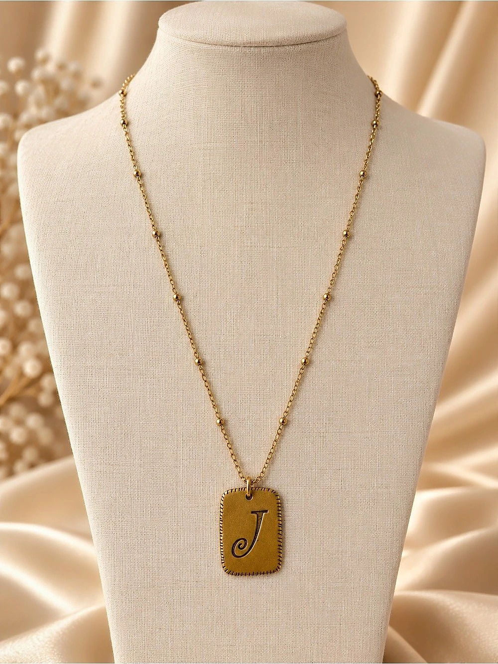 Gold-Tone Initial J Pendant Necklace 286